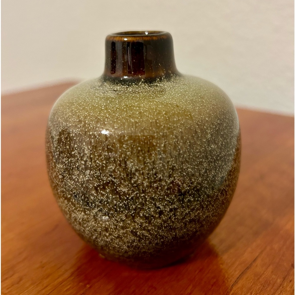 Vintage High- Gloss Glaze Studio Pottery Bottleneck Vase 3.5” Tall